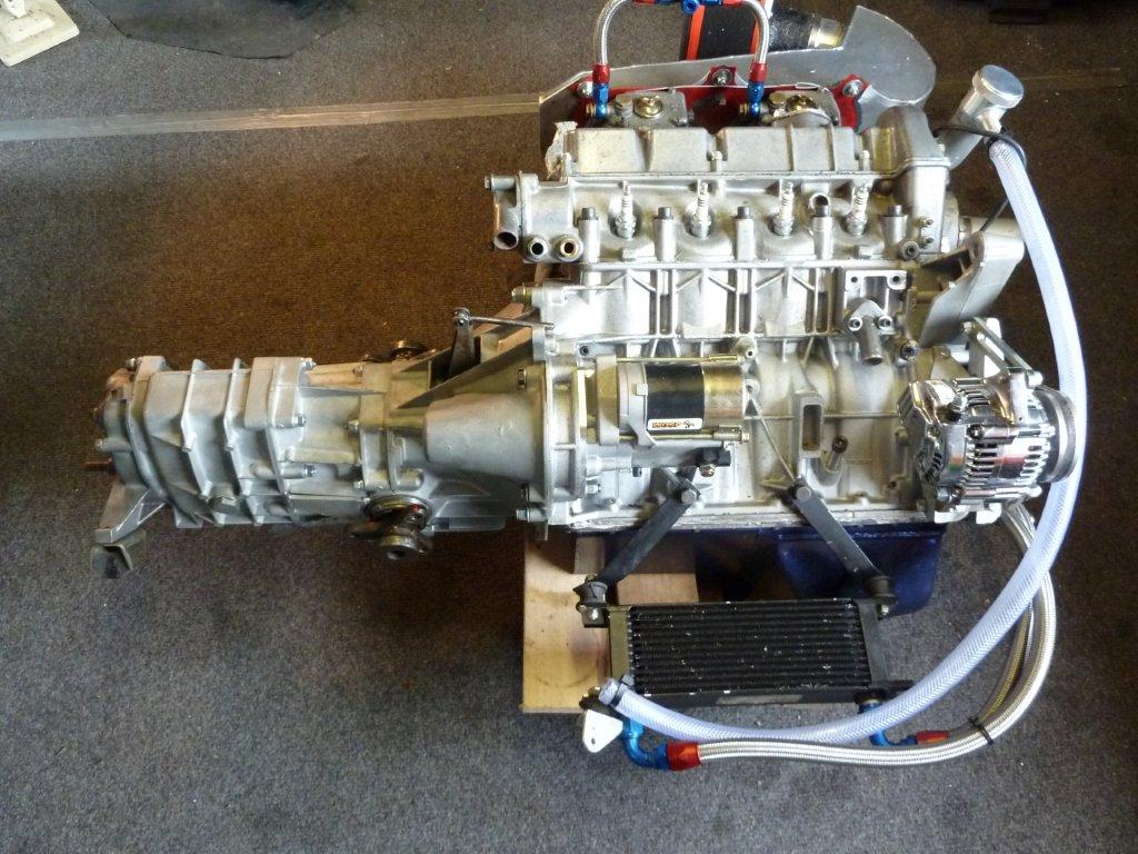 Engine with Wos alternator and starter